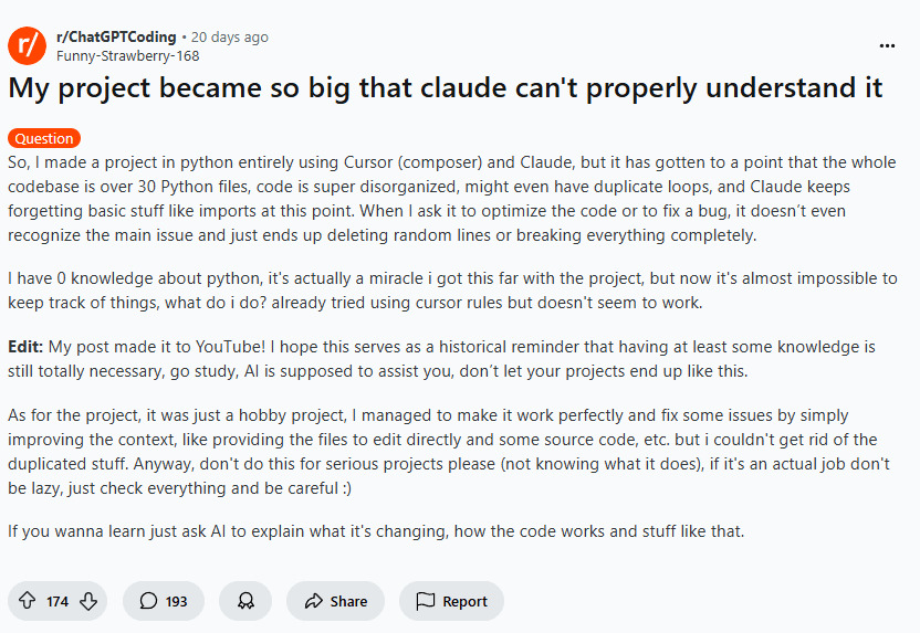 My project became so big